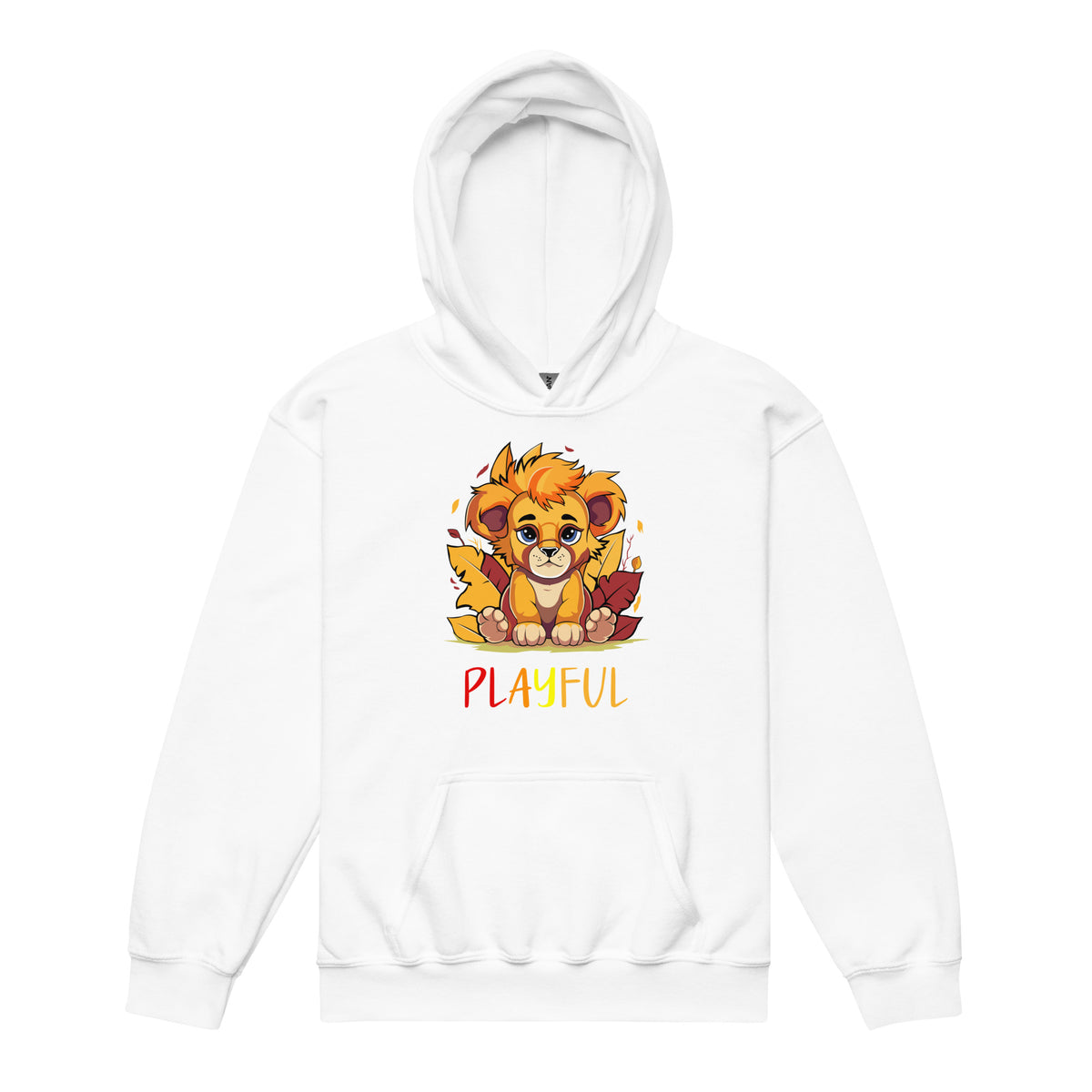 Playful Lion Cub Fall Youth Heavy Blend Hoodie