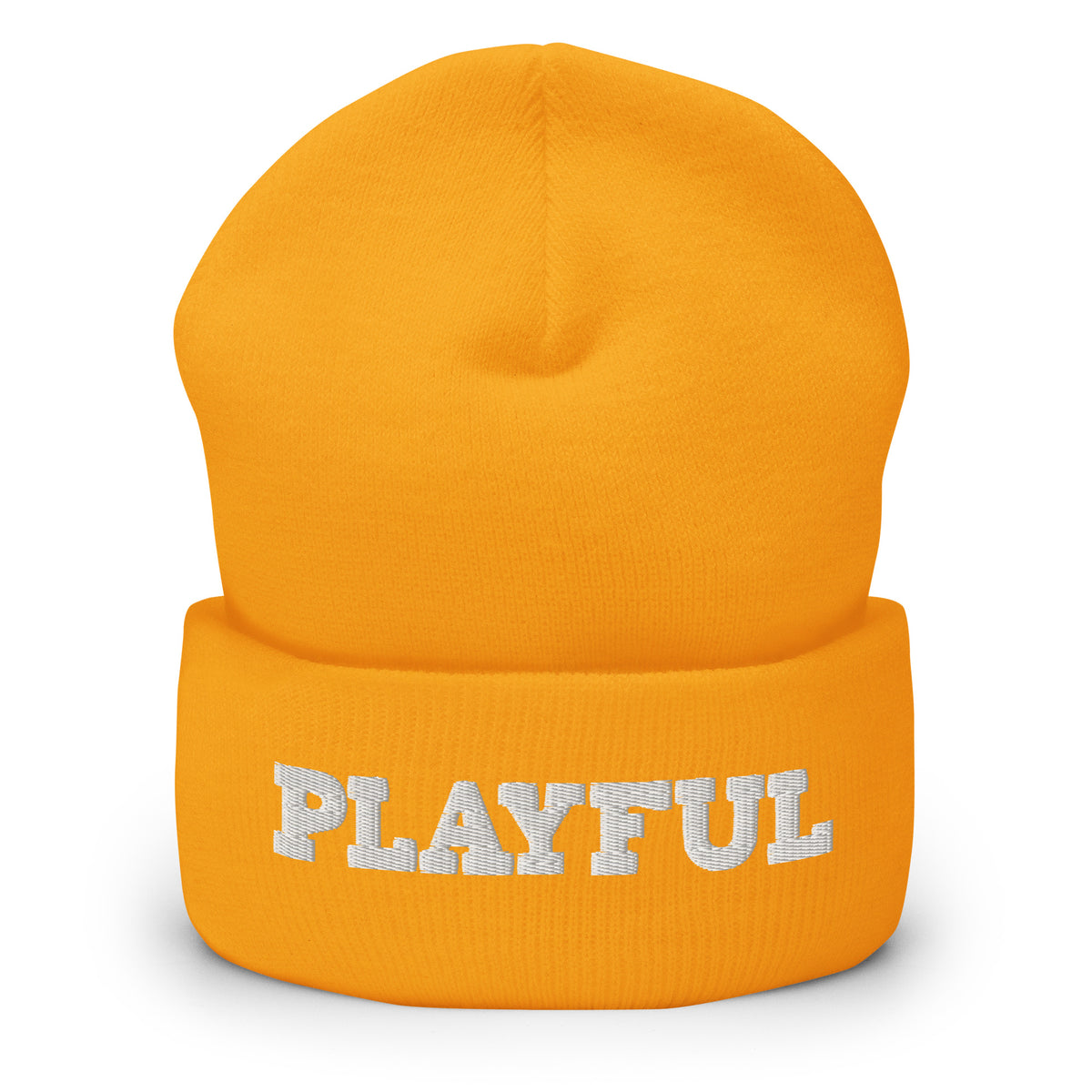 Playful - White Cuffed Beanie