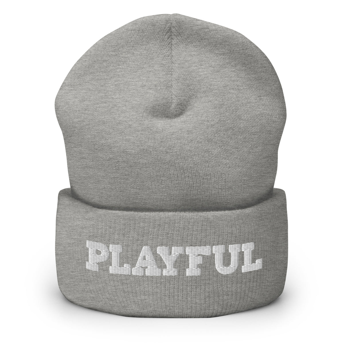 Playful - White Cuffed Beanie