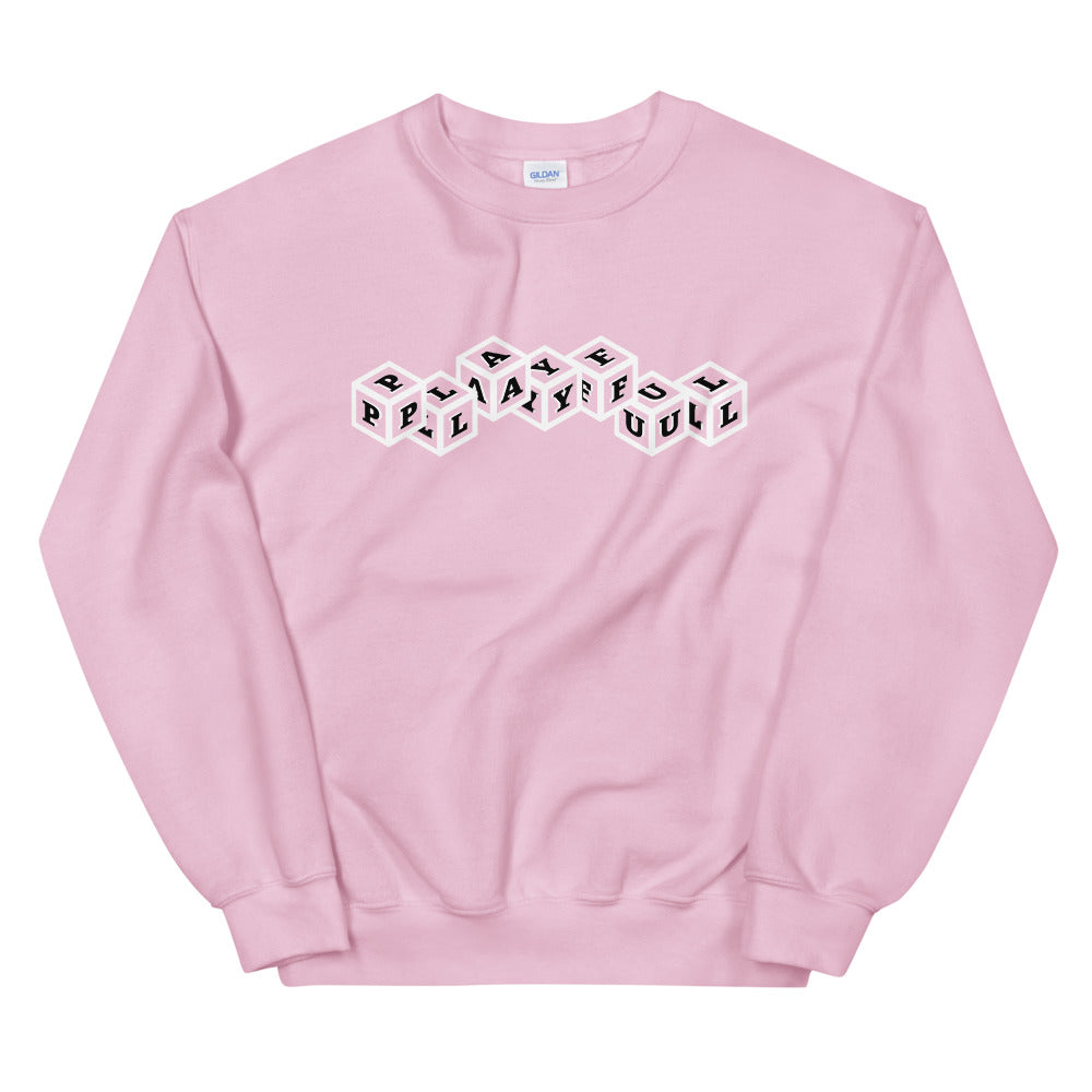 Playful 3D 3x Playful White & Black (Unisex) Sweatshirt