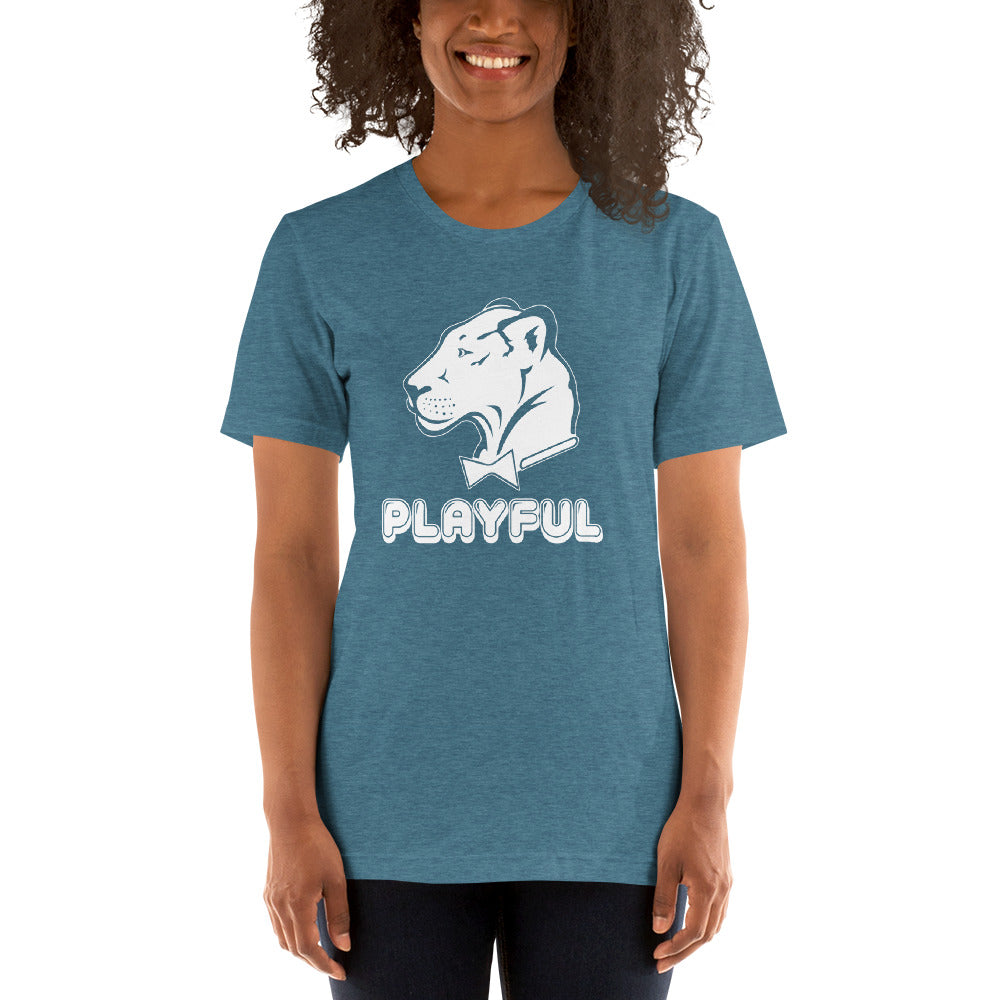 Playful Bubble White Logo Short-Sleeve (Unisex) T-Shirt