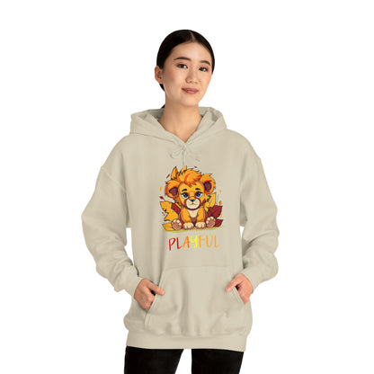 Playful Lion Cub Fall (Unisex) Heavy Blend™ Hooded Sweatshirt