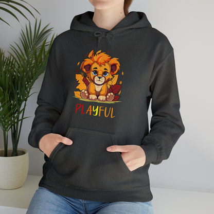 Playful Lion Cub Fall (Unisex) Heavy Blend™ Hooded Sweatshirt