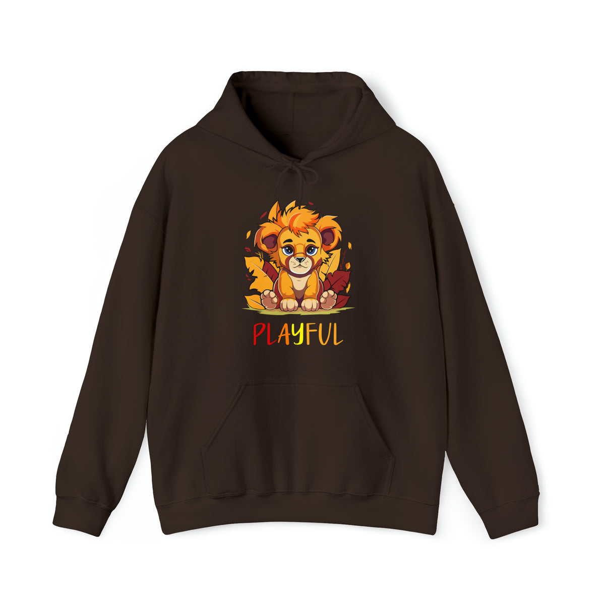 Playful Lion Cub Fall (Unisex) Heavy Blend™ Hooded Sweatshirt