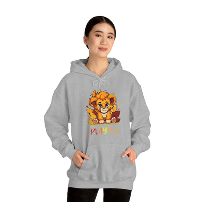 Playful Lion Cub Fall (Unisex) Heavy Blend™ Hooded Sweatshirt