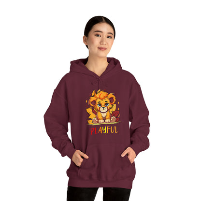 Playful Lion Cub Fall (Unisex) Heavy Blend™ Hooded Sweatshirt