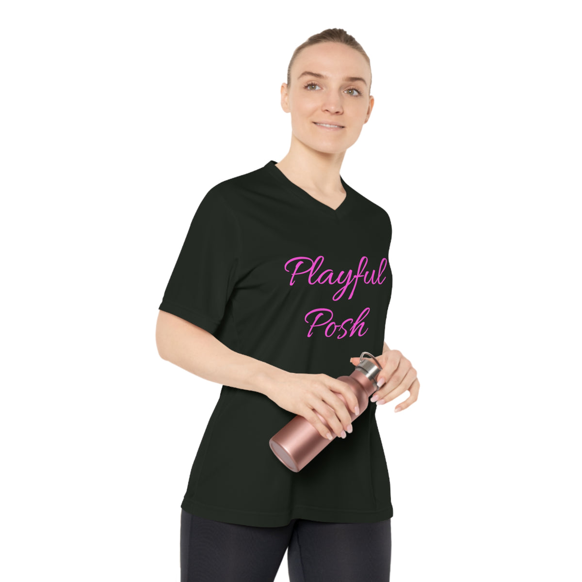 Playful Posh Ladies Performance V-Neck T-Shirt