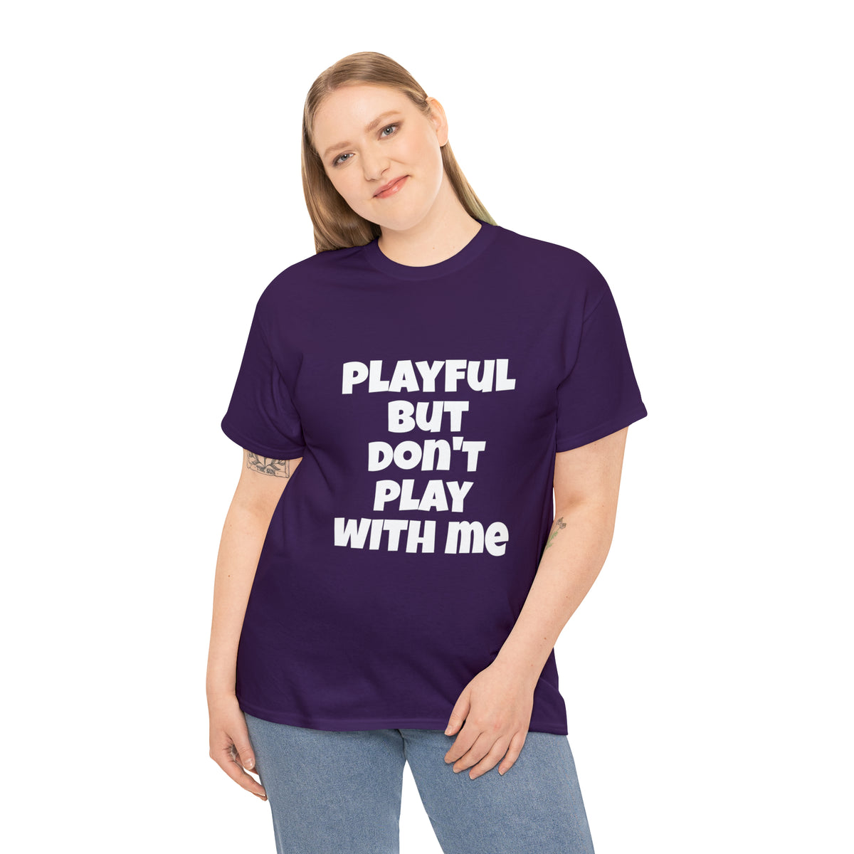 Playful But Don't Play With Me (Unisex) Heavy Cotton Tee