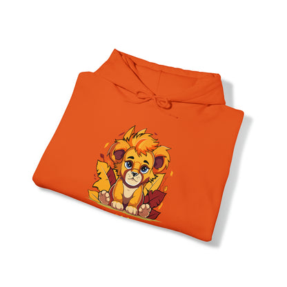 Playful Lion Cub Fall (Unisex) Heavy Blend™ Hooded Sweatshirt