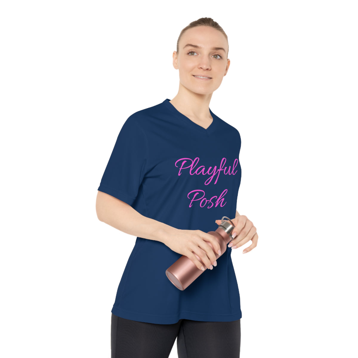 Playful Posh Ladies Performance V-Neck T-Shirt