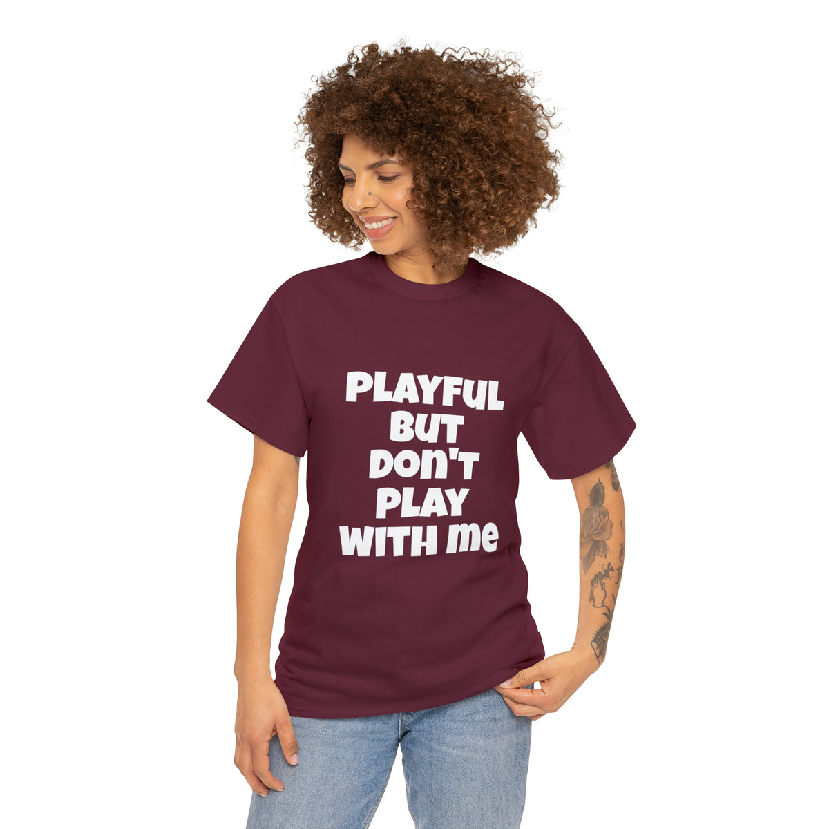 Playful But Don't Play With Me (Unisex) Heavy Cotton Tee