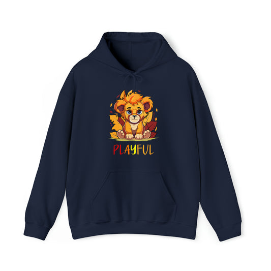 Playful Lion Cub Fall (Unisex) Heavy Blend™ Hooded Sweatshirt