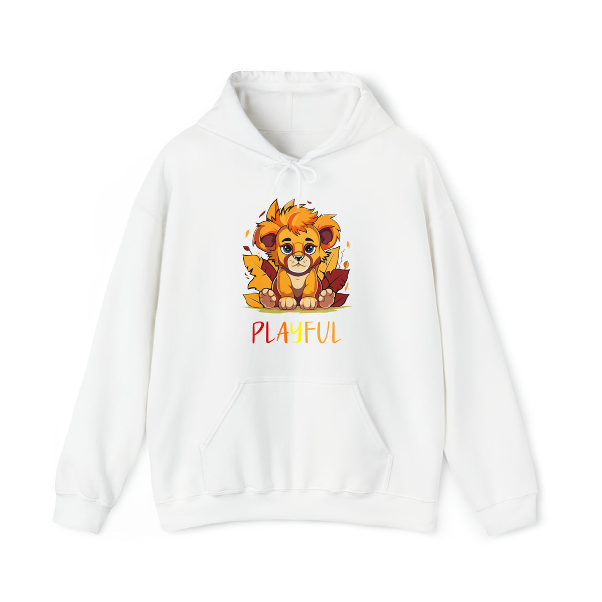 Playful Lion Cub Fall (Unisex) Heavy Blend™ Hooded Sweatshirt