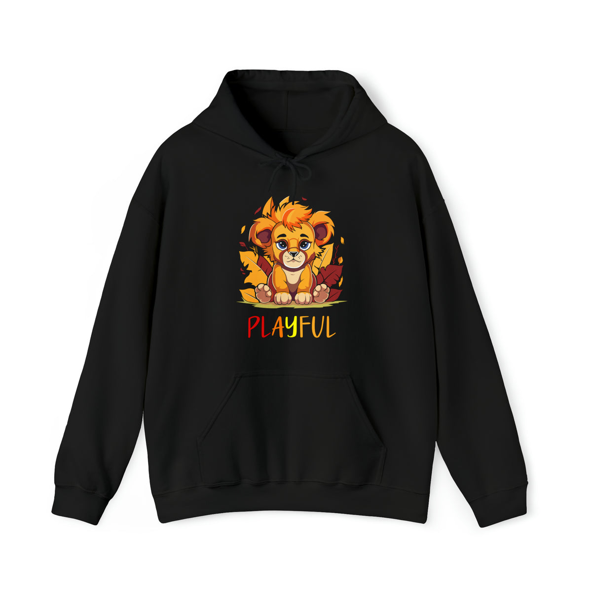 Playful Lion Cub Fall (Unisex) Heavy Blend™ Hooded Sweatshirt