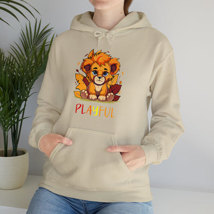 Playful Lion Cub Fall (Unisex) Heavy Blend™ Hooded Sweatshirt