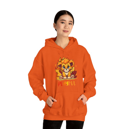 Playful Lion Cub Fall (Unisex) Heavy Blend™ Hooded Sweatshirt