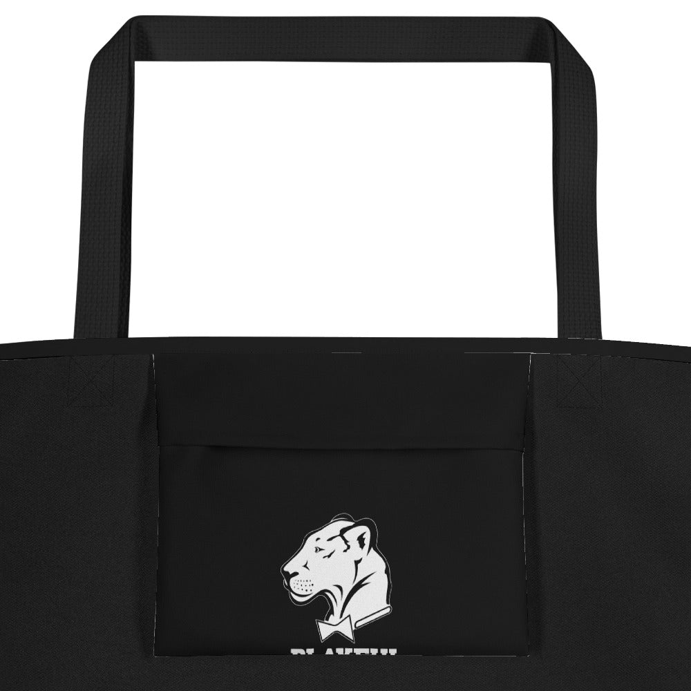 Playful & Frisky - White Logo Large Tote Bag