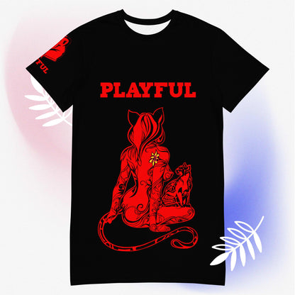 Playful & Frisky Sublimation T-Shirt Dress