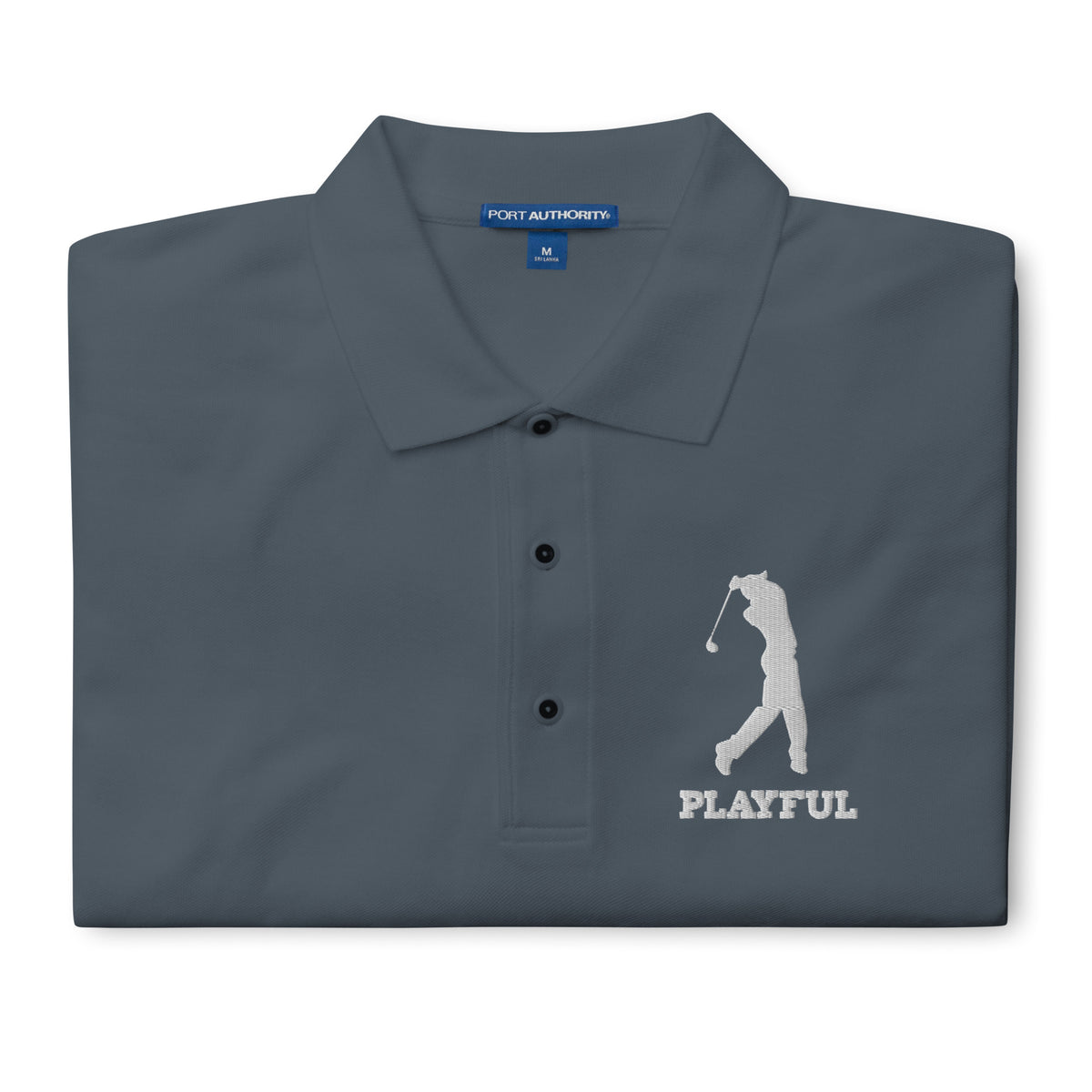 Playful Golfer Embroidered Men's Premium Polo
