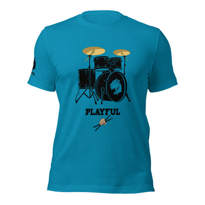 Playful Drummer - Black (Unisex) Tee