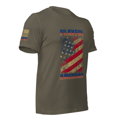 Playful American Rustic Flag (Unisex) T-Shirt