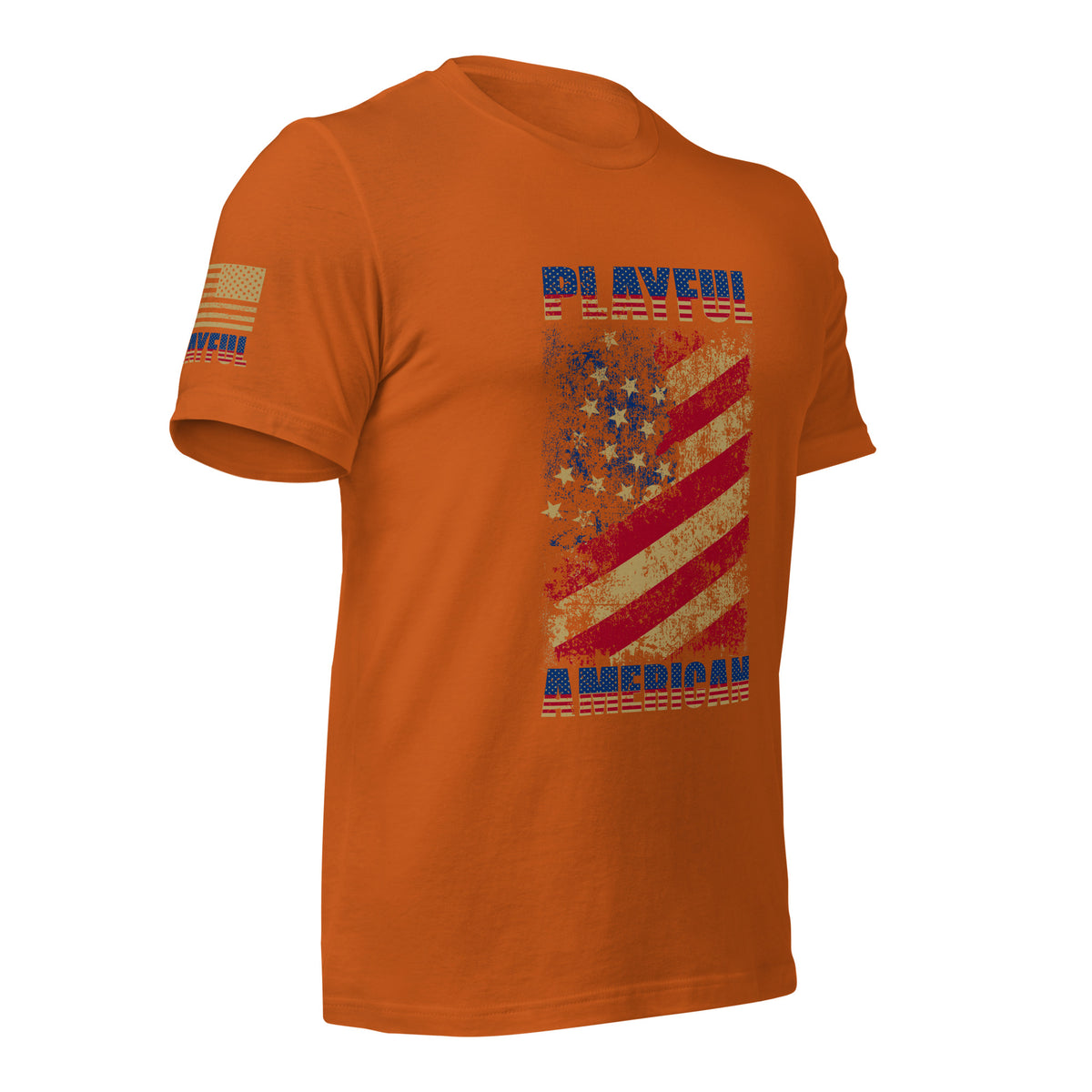 Playful American Rustic Flag (Unisex) T-Shirt