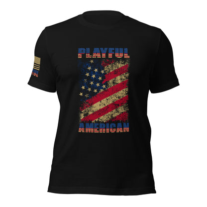 Playful American Rustic Flag (Unisex) T-Shirt