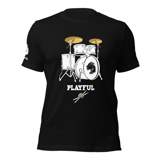 Playful Drummer - White (Unisex) Tee