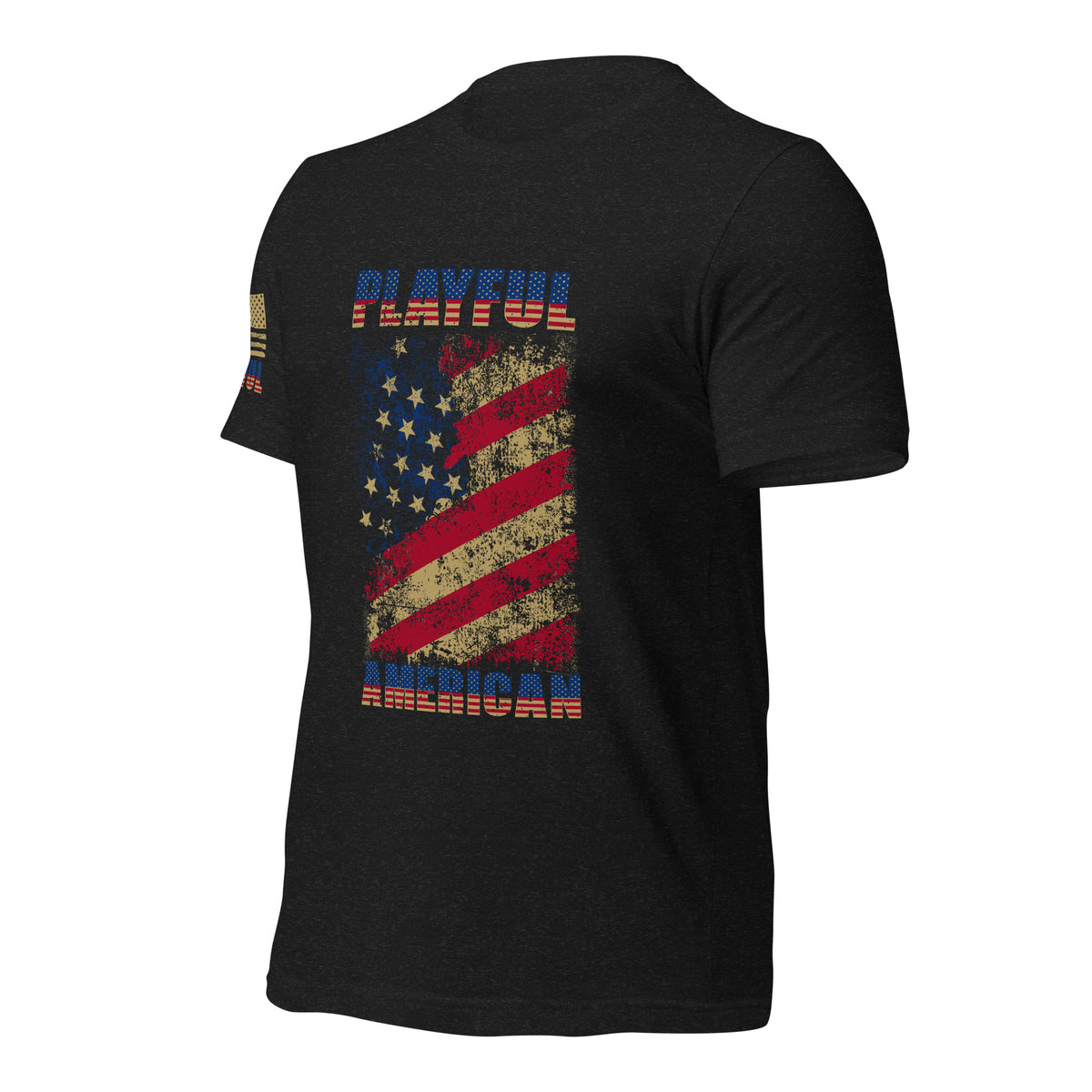 Playful American Rustic Flag (Unisex) T-Shirt