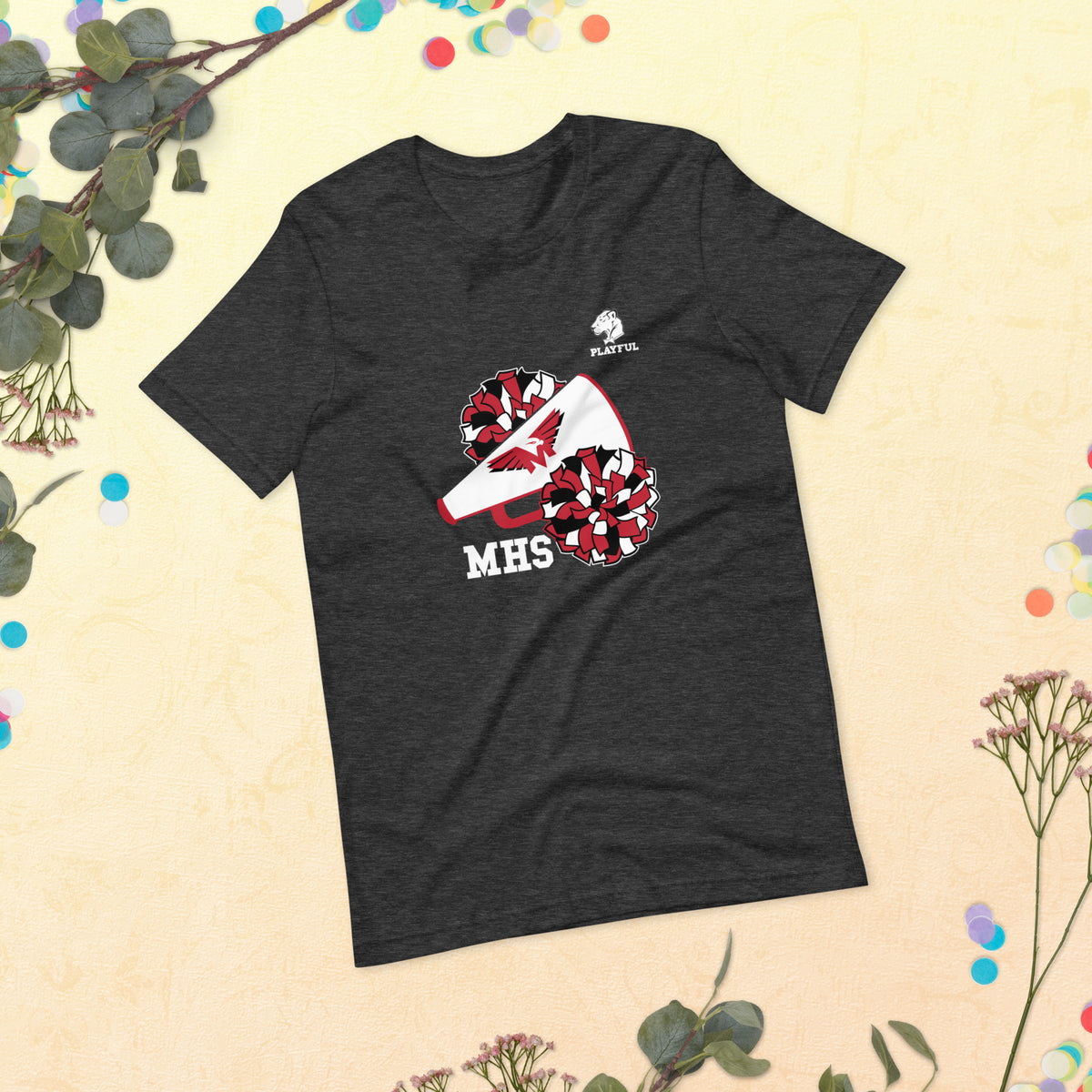 Playful MHS Redhawks Cheerleader's Tee