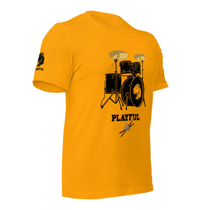 Playful Drummer - Black (Unisex) Tee