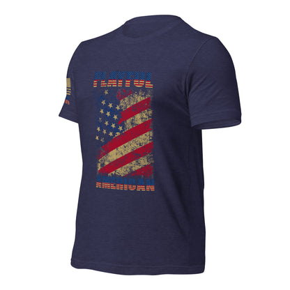 Playful American Rustic Flag (Unisex) T-Shirt
