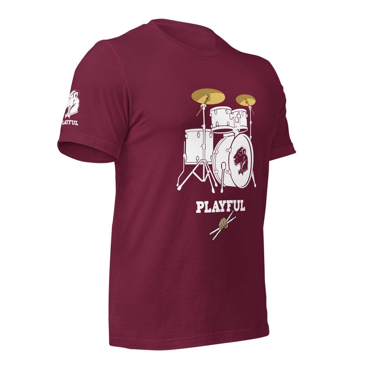 Playful Drummer - White (Unisex) Tee