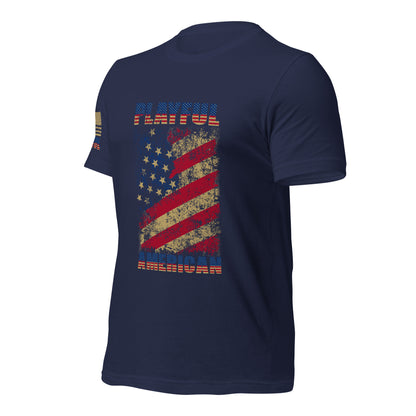 Playful American Rustic Flag (Unisex) T-Shirt