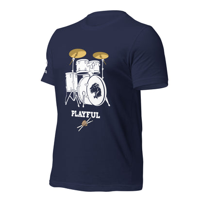 Playful Drummer - White (Unisex) Tee