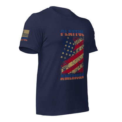 Playful American Rustic Flag (Unisex) T-Shirt