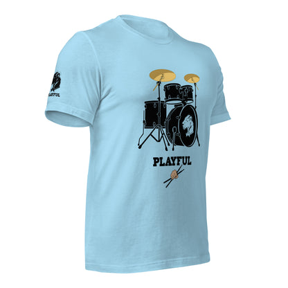 Playful Drummer - Black (Unisex) Tee