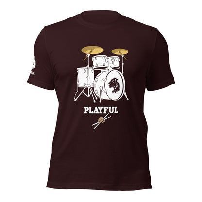 Playful Drummer - White (Unisex) Tee