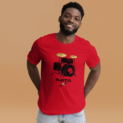 Playful Drummer - Black (Unisex) Tee