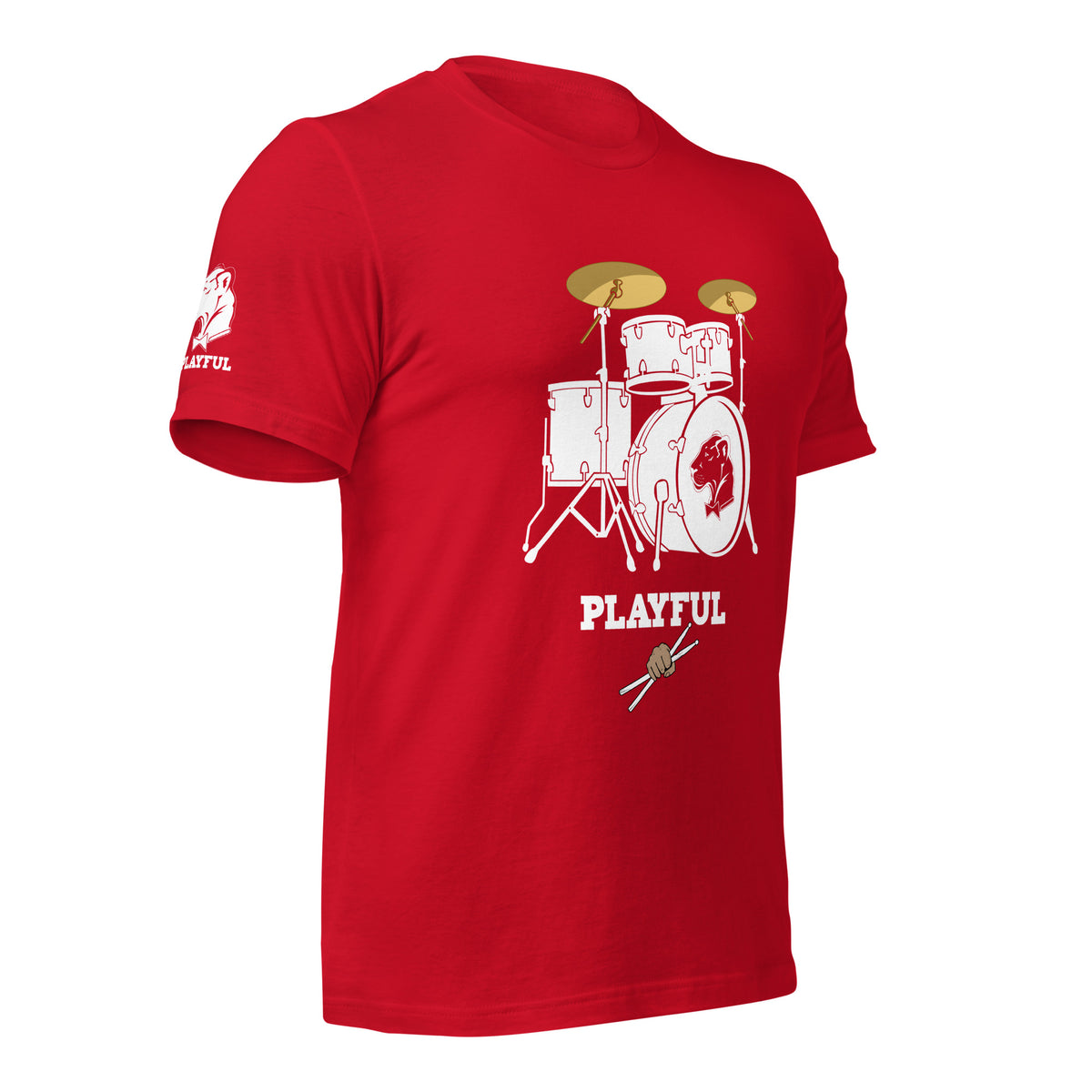 Playful Drummer - White (Unisex) Tee