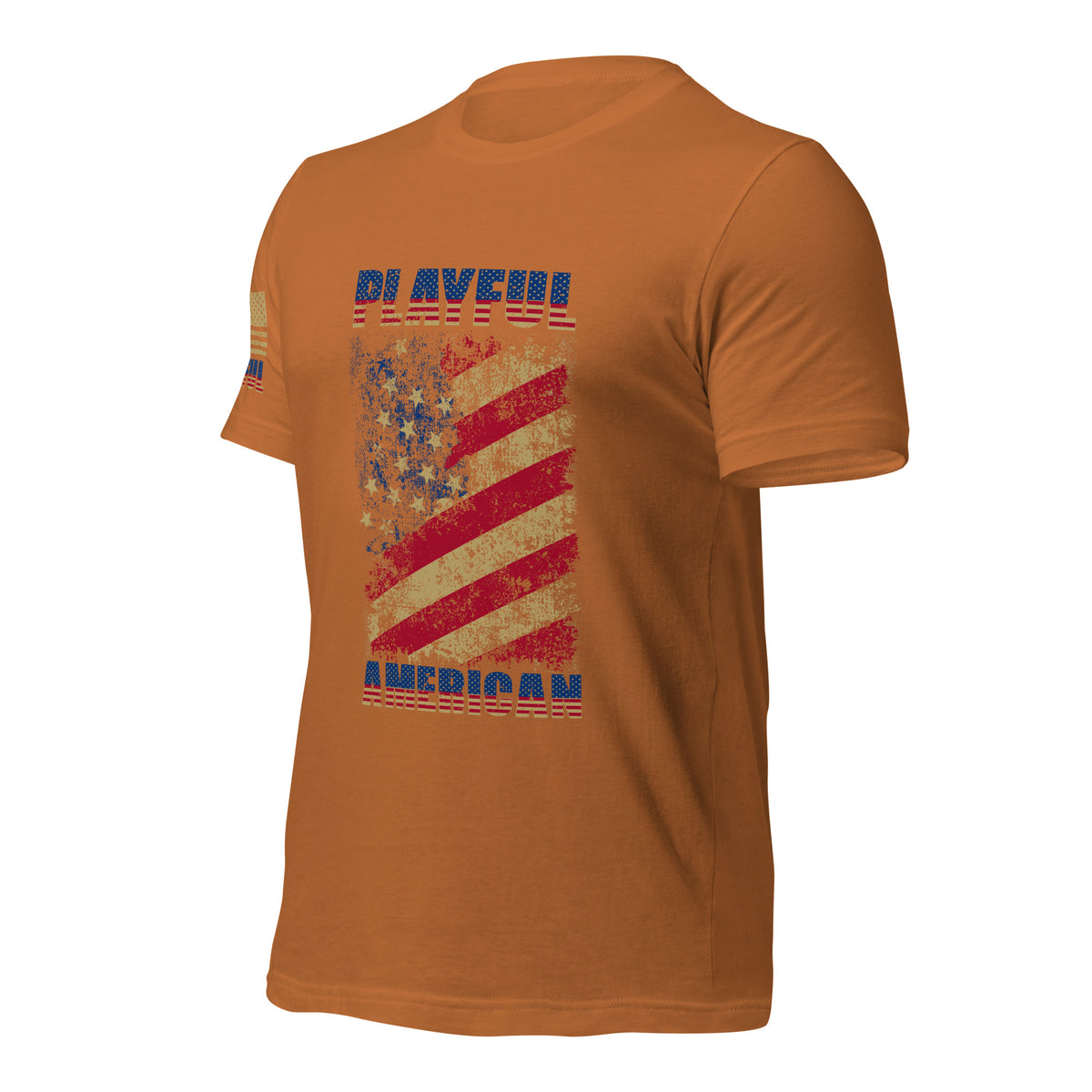 Playful American Rustic Flag (Unisex) T-Shirt