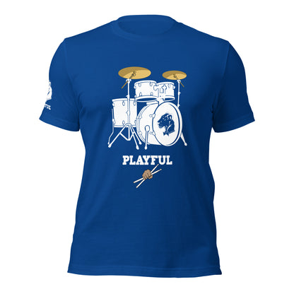 Playful Drummer - White (Unisex) Tee