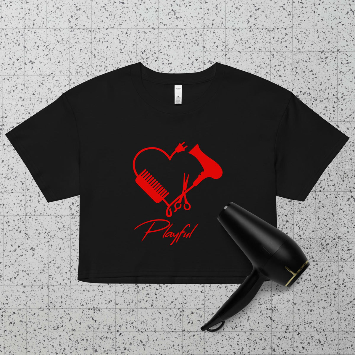Playful Hair Stylist Ladies Crop Top