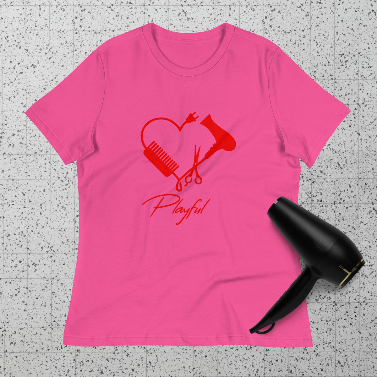 Playful Hair Stylist Ladies Relaxed T-Shirt