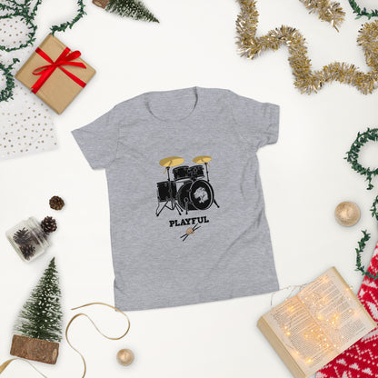 Playful Drummer Youth Short Sleeve T-Shirt