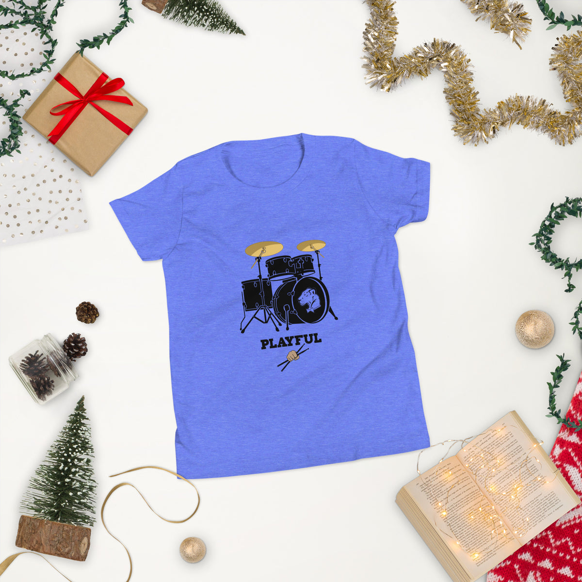 Playful Drummer Youth Short Sleeve T-Shirt