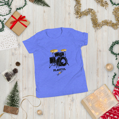Playful Drummer Youth Short Sleeve T-Shirt