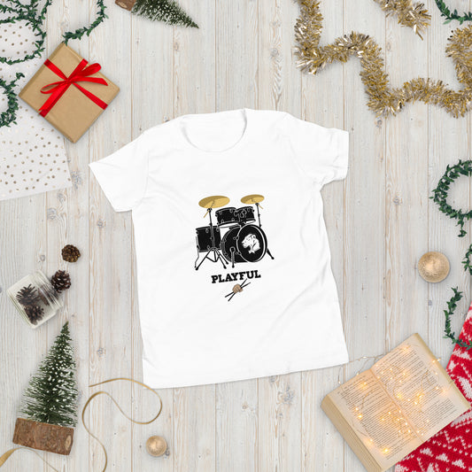 Playful Drummer Youth Short Sleeve T-Shirt