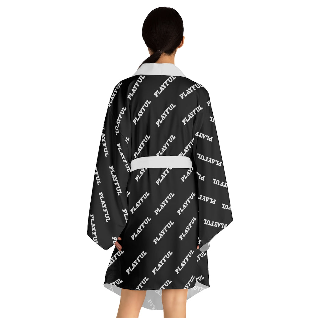 Playful Long Sleeve Kimono Robe