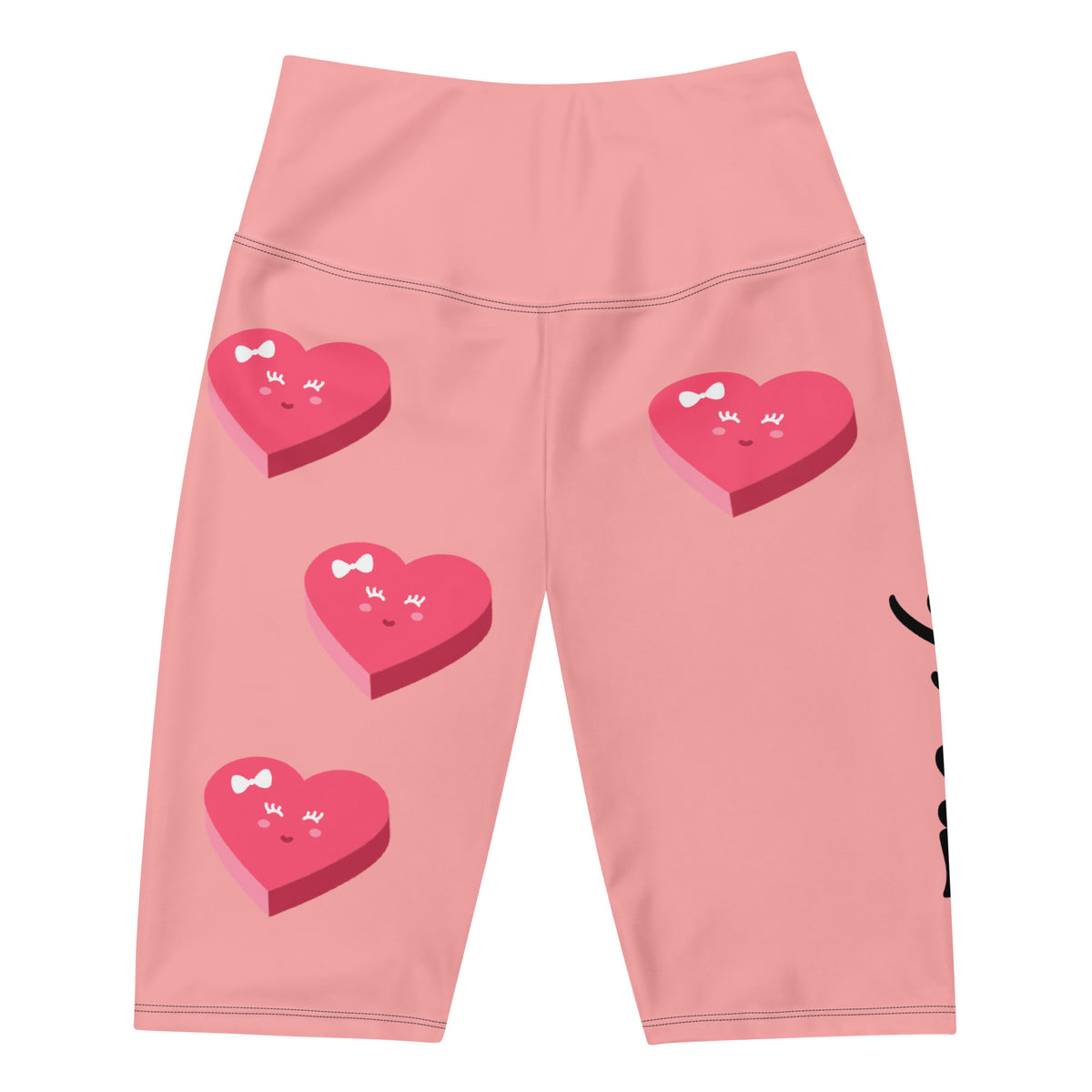 Playful Hearts All Over Print Biker Shorts